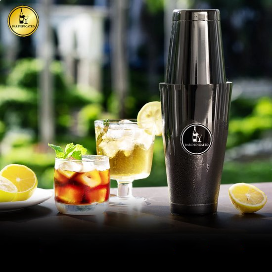 “Bar Dedicated Boston cocktailshaker zwart – geniet van verfrissende cocktails in stijl.”