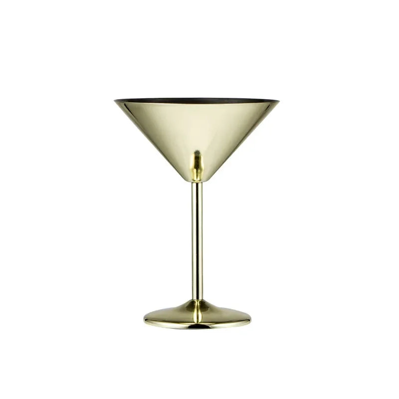 304 Stainless Steel Martini Cocktail Glass Champagne Goblet Wine Cup Rose Gold Personalized Design Karaoke Bar Metal Utensils