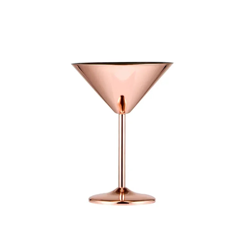 304 Stainless Steel Martini Cocktail Glass Champagne Goblet Wine Cup Rose Gold Personalized Design Karaoke Bar Metal Utensils
