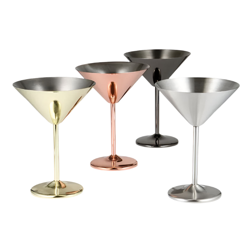 304 Stainless Steel Martini Cocktail Glass Champagne Goblet Wine Cup Rose Gold Personalized Design Karaoke Bar Metal Utensils