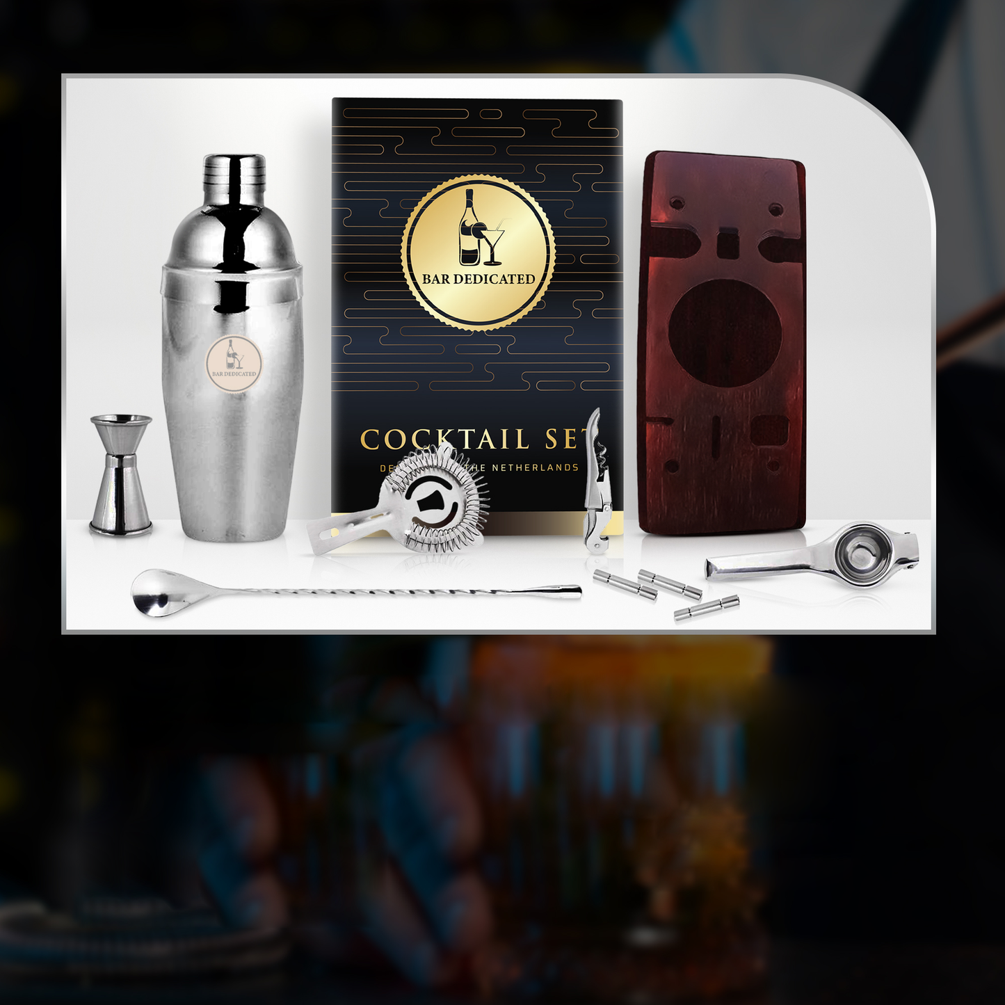 Cocktail set Zilver 8 delig