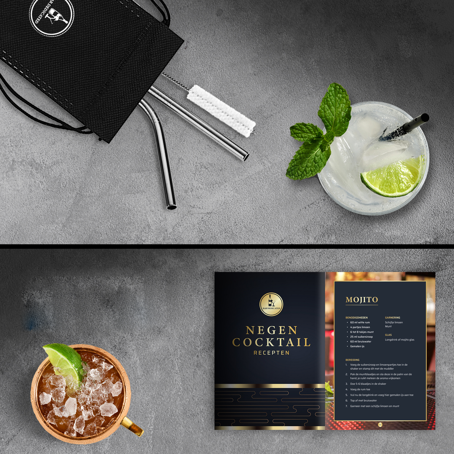 “Gebruik de Bar Dedicated Boston cocktailset zilver om professionele cocktails te shaken – ideaal voor thuis of in de bar.”
