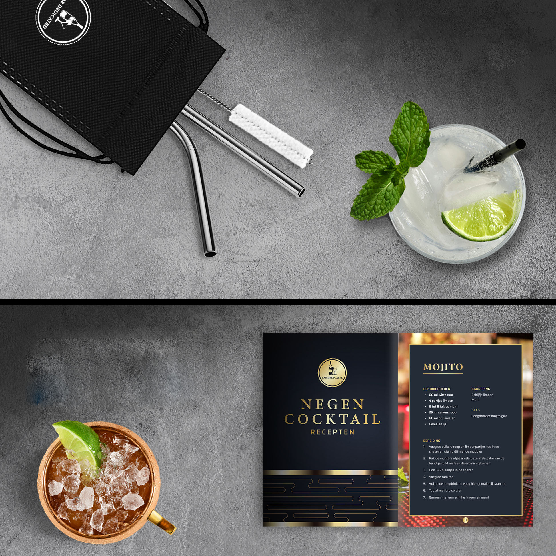 “Gebruik de Bar Dedicated Boston cocktailset zilver om professionele cocktails te shaken – ideaal voor thuis of in de bar.”