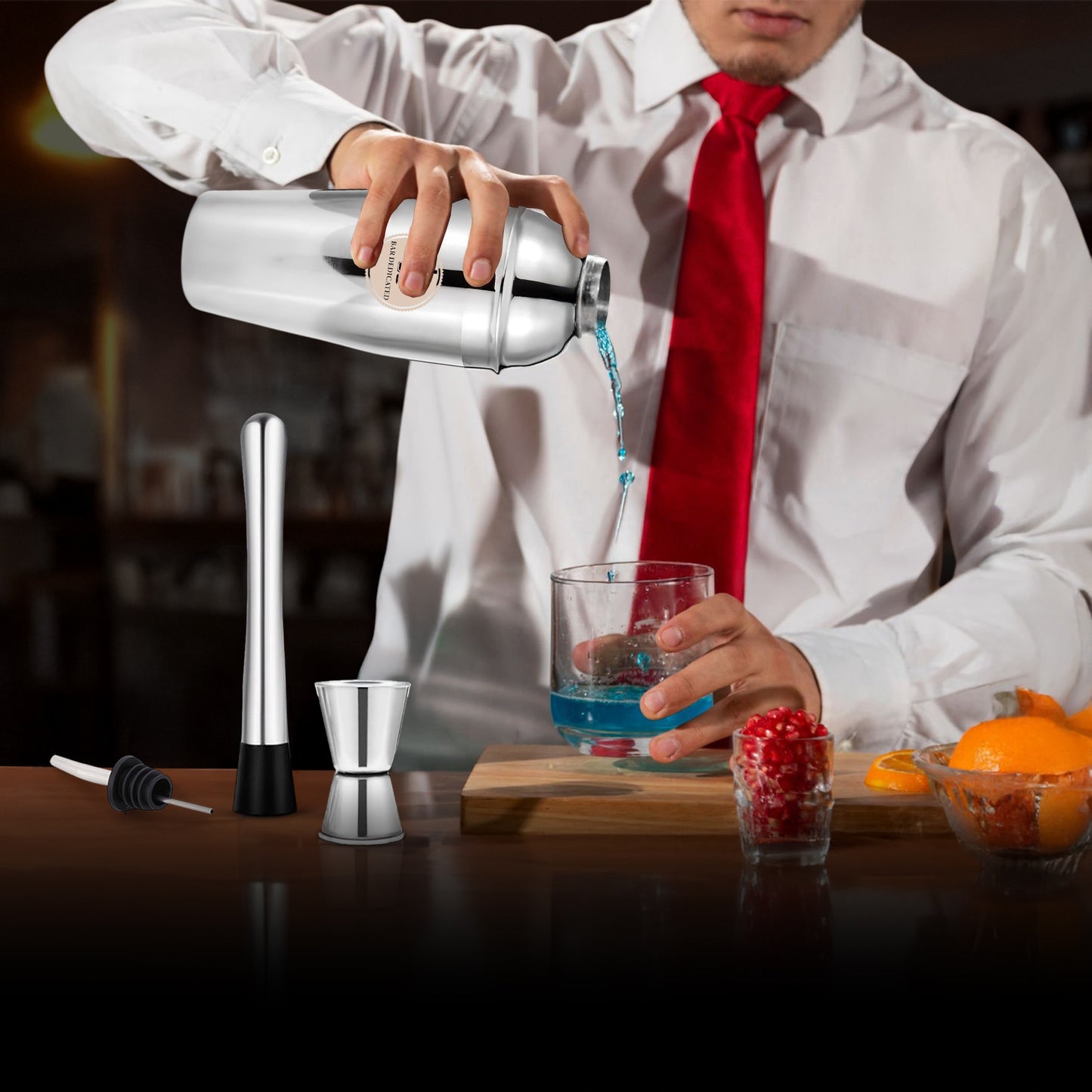 Cocktail Set Zilver 7 delig