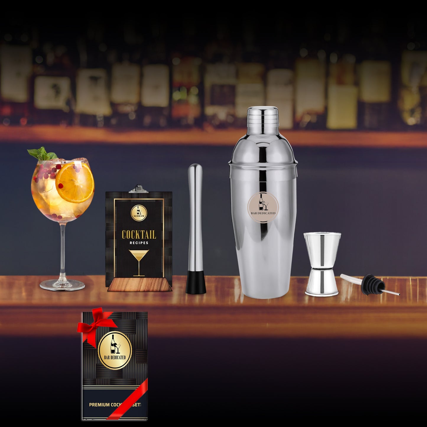 Cocktail Set Zilver 7 delig