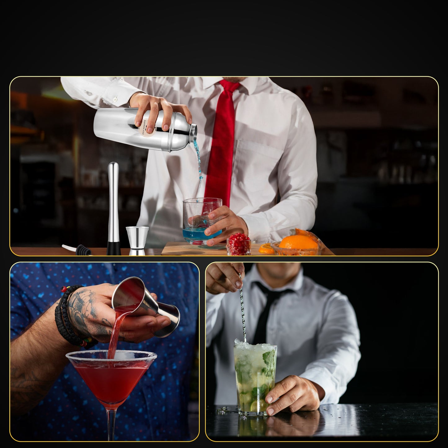Cocktail Set Zilver 7 delig
