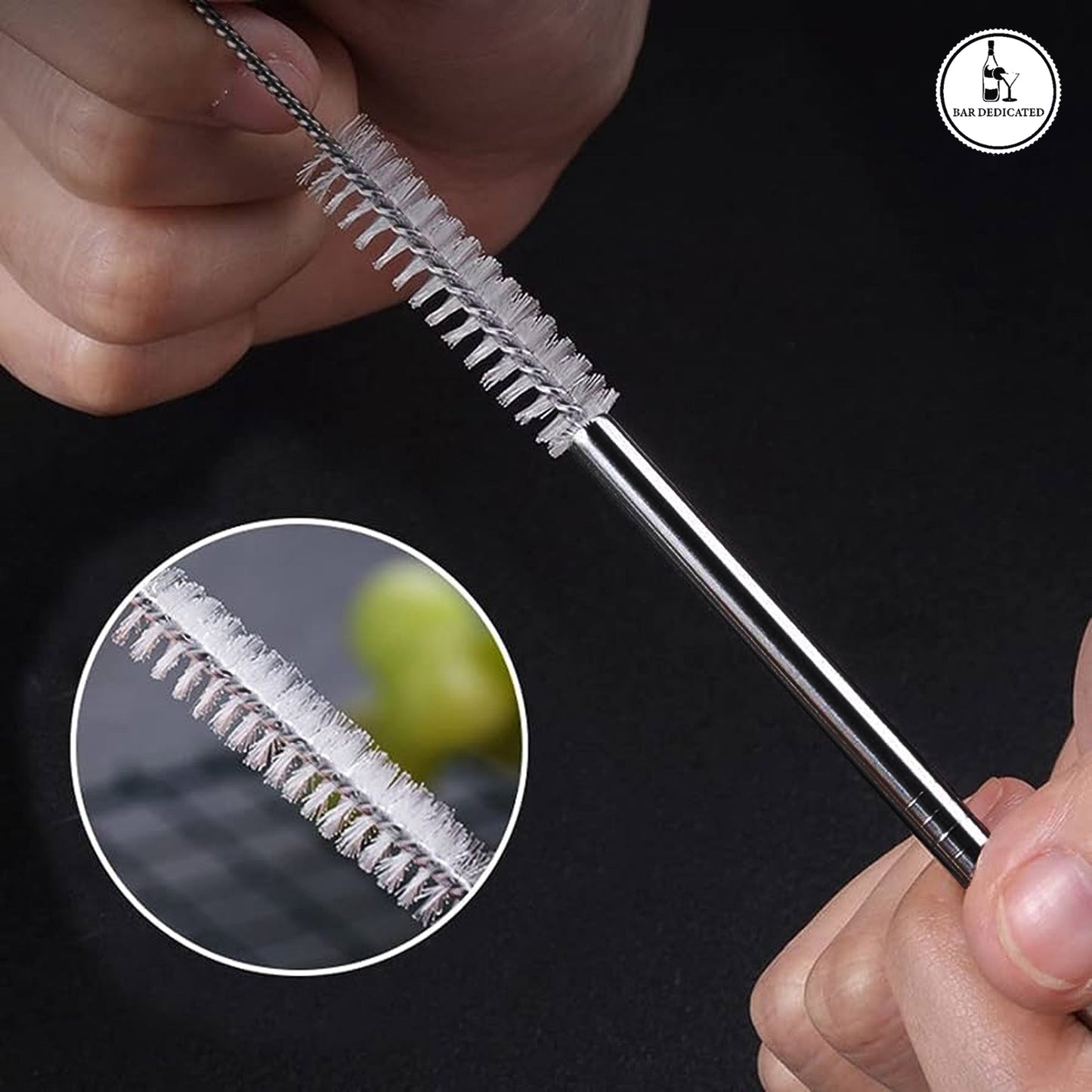 Cocktail RVS rietjes Zwart- Bardedicated