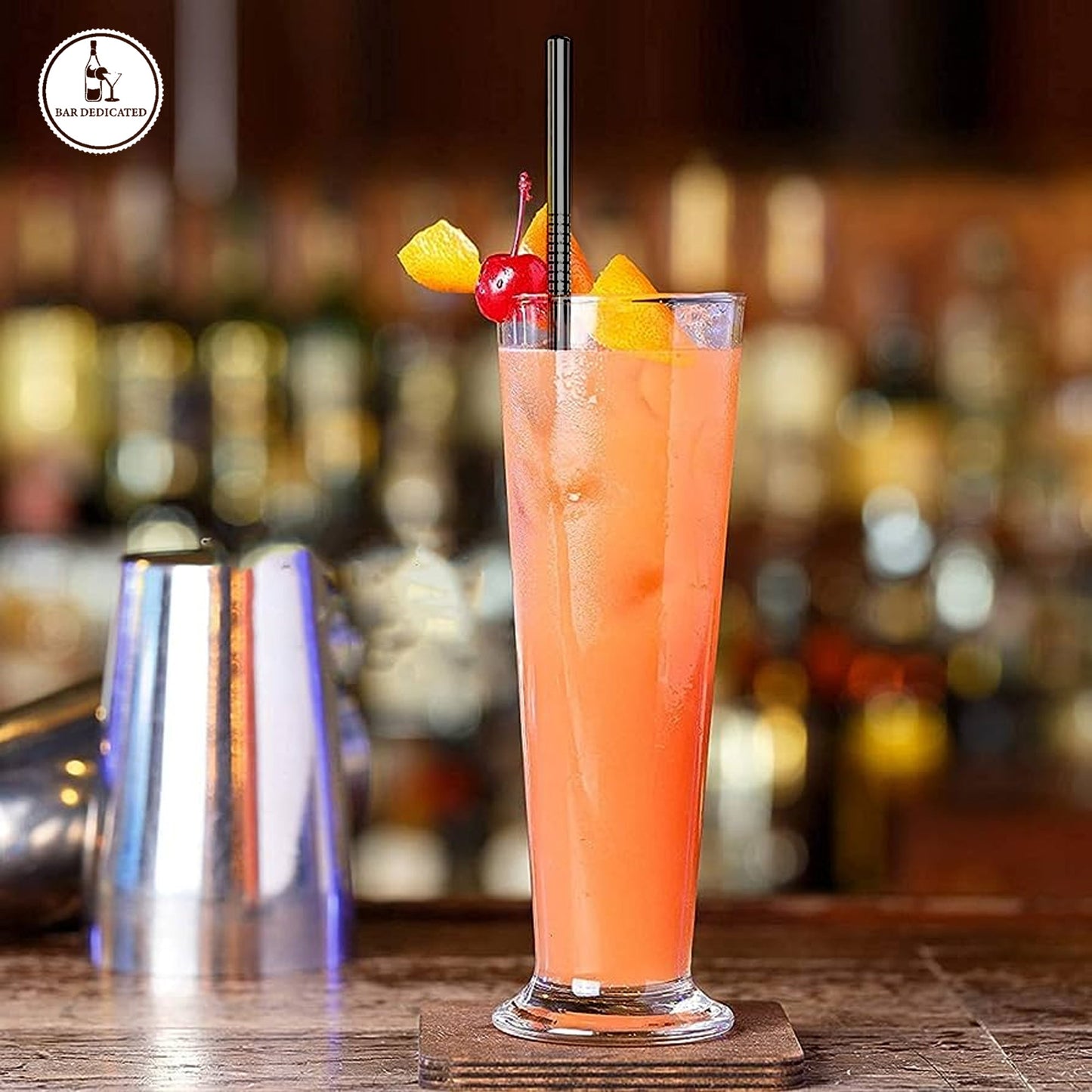 Cocktail RVS rietjes Zwart- Bardedicated