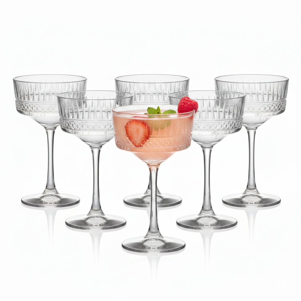 Set van 6 martiniglazen 350 ml van Bar Dedicated - Voor feestelijk gelegenheden & cadeaus